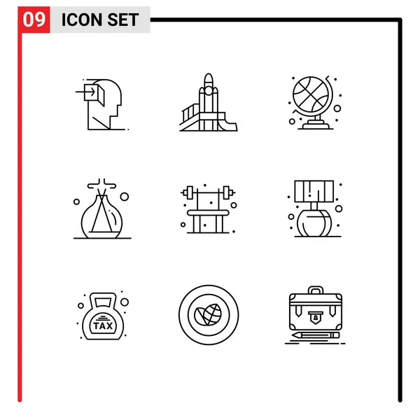 Set Iconos Interfaz Usuario Moderna Símbolos Signos Para Ejercicio Spa — Vector de stock