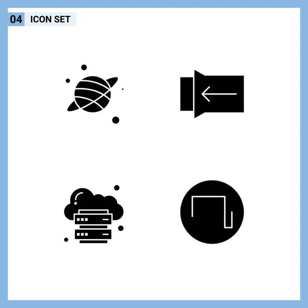 Iconos Creativos Signos Símbolos Modernos Astrología Internet Gesto Nube Sonido — Vector de stock