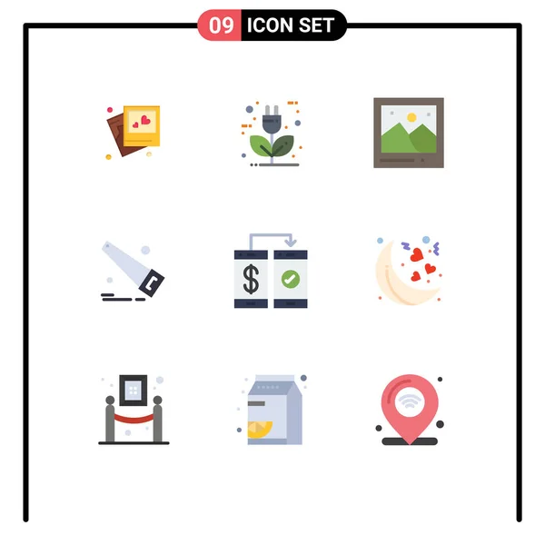 Stock Vector Icon Pack Line Signs Symbols Cashless Tools Energy — Stock Vector