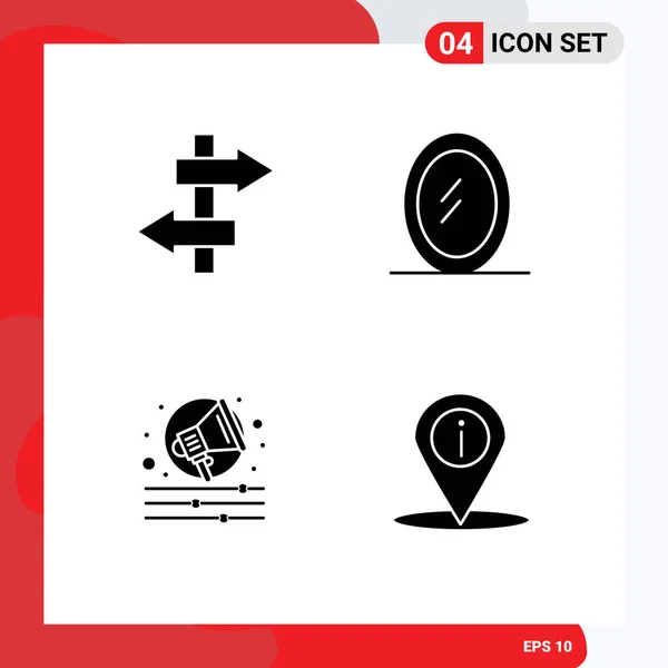 Solid Glyph Pack Universal Symbols Board Navigation Interior Campaign Info — Vetor de Stock