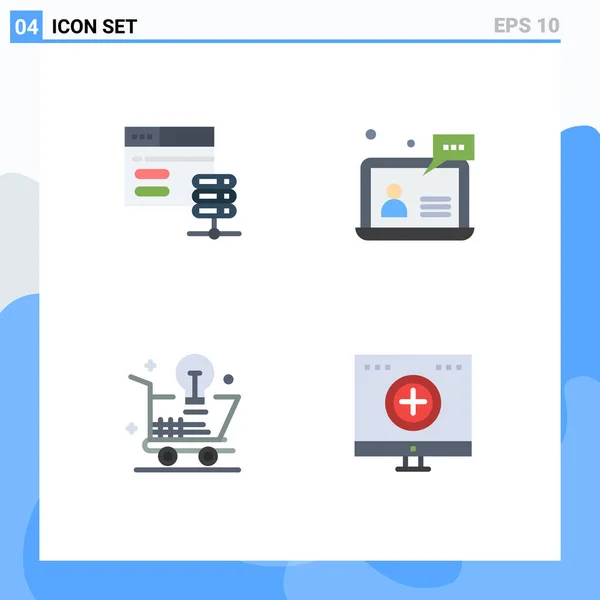 Conceito Ícone Plano Para Sites Móveis Banco Dados Aplicativos Carrinho — Vetor de Stock