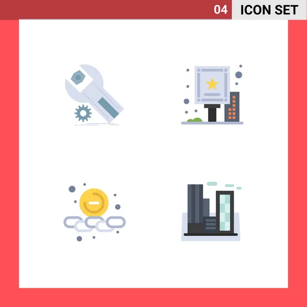 Conjunto Iconos Planos Universales Para Configuración Aplicaciones Web Móviles Menos — Vector de stock