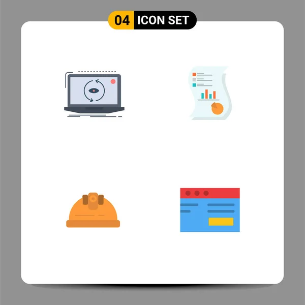 Flat Icon Pack Universal Symbols App Marketing Software Analytics Report — Image vectorielle