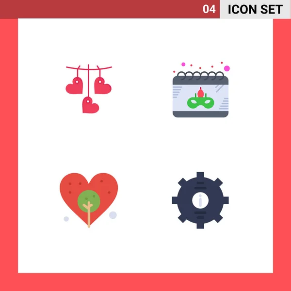 Pack Modern Flat Icons Signs Symbols Web Print Media Heart — Stock Vector