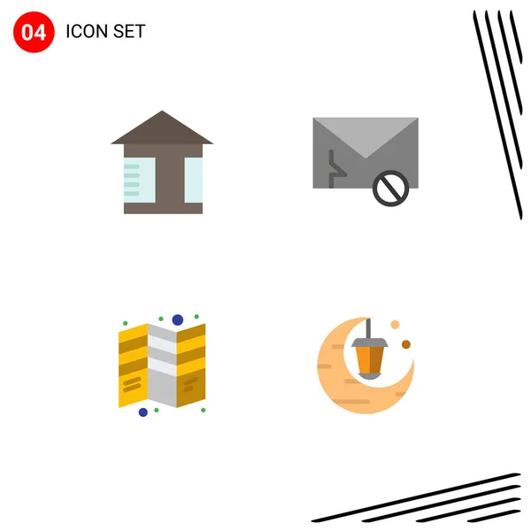 Set Mit Vector Flat Icons Grid Für Werbung Flyer Umschlag — Stockvektor