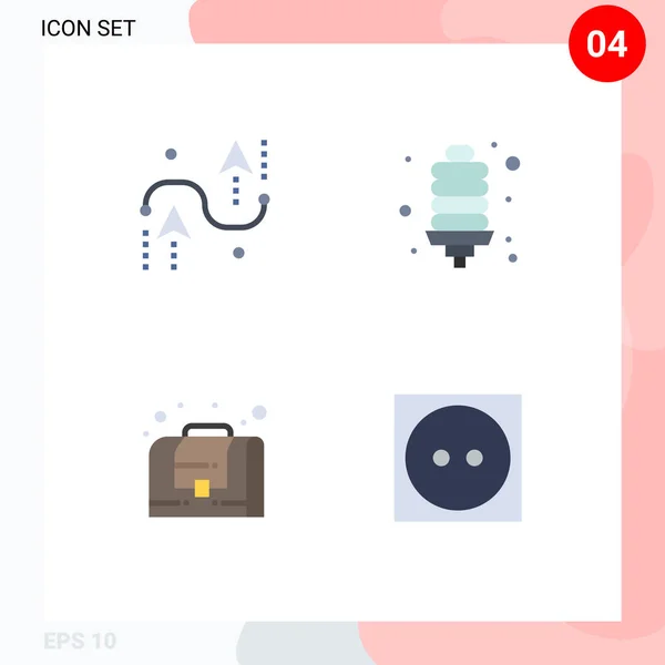 Flat Icon Pack Universal Symboly Kódování Podnikání Vývoj Energetická Žárovka — Stockový vektor