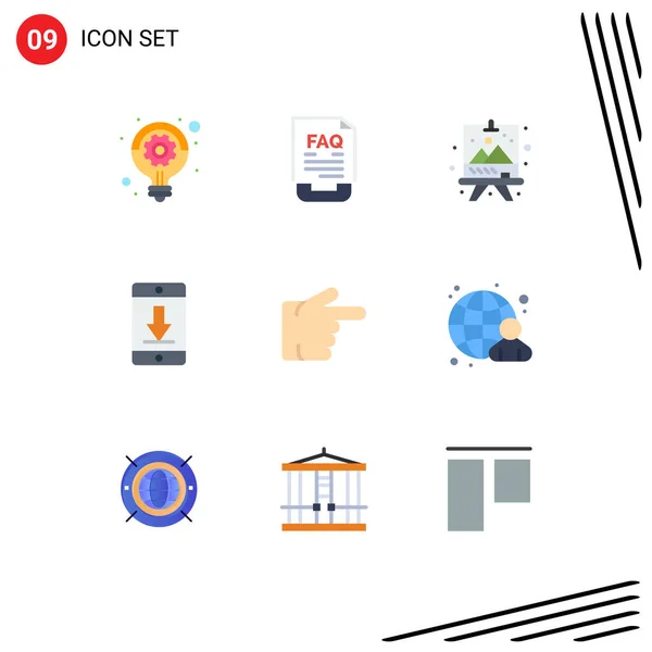 User Interface Pack Basic Flat Colors Mobile Devices Paper Device — Stockový vektor