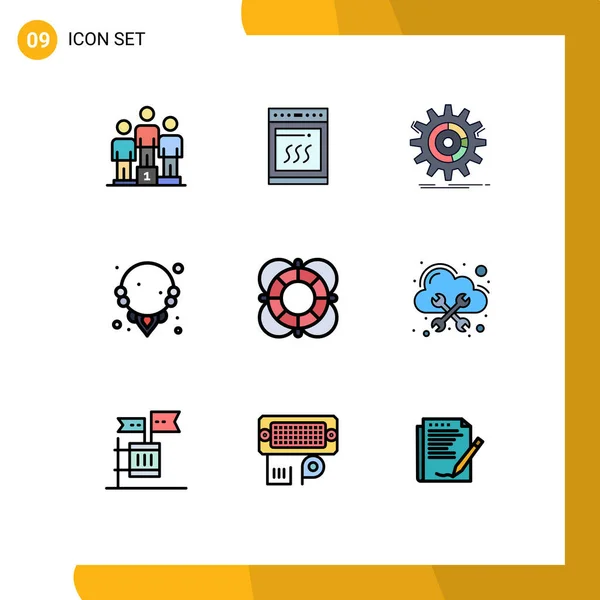 Stock Vector Icon Pack Líneas Signos Símbolos Para Elementos Esenciales — Vector de stock