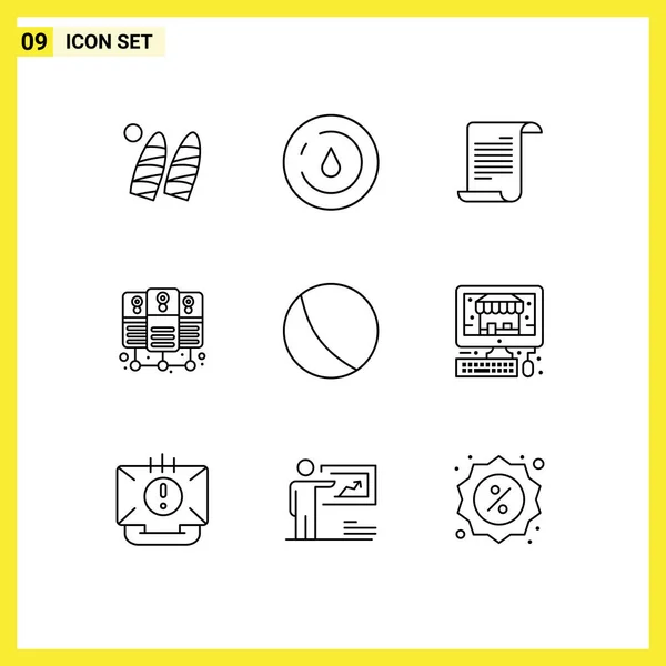 Stock Vector Icon Pack Mit Zeilenzeichen Und Symbolen Für Spielzeug — Stockvektor