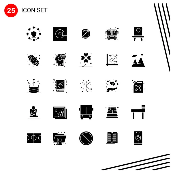 Stock Vector Icon Pack Mit Linienschildern Und Symbolen Für Stuhl — Stockvektor
