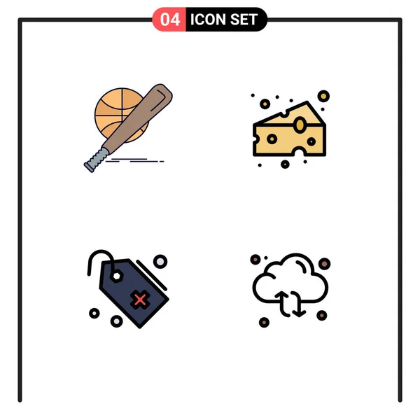 Stock Vector Icon Pack Sinais Linha Símbolos Para Beisebol Médico — Vetor de Stock