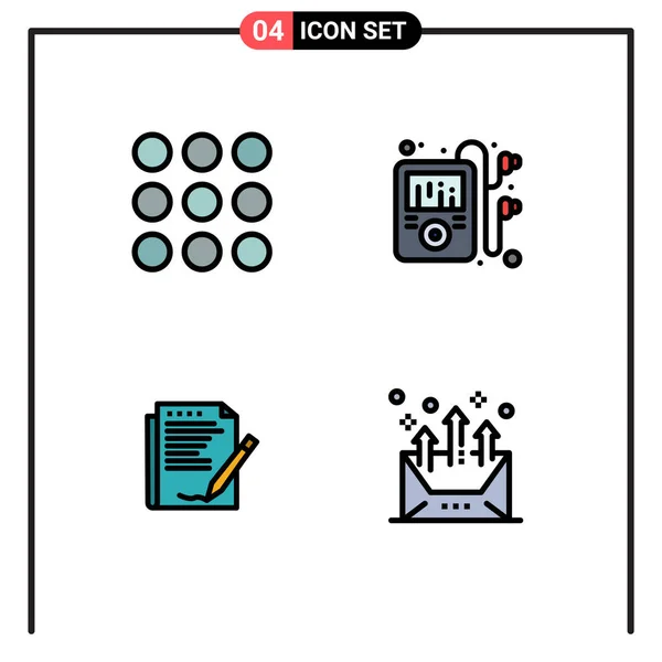 Creative Icons Modern Jelek Szimbólumok Kreatív Elrendezés Multimédia Megállapodás Cím — Stock Vector