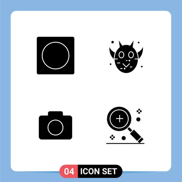 User Interface Solid Glyph Pack Modern Signs Symbols Creative Camera — Stockový vektor