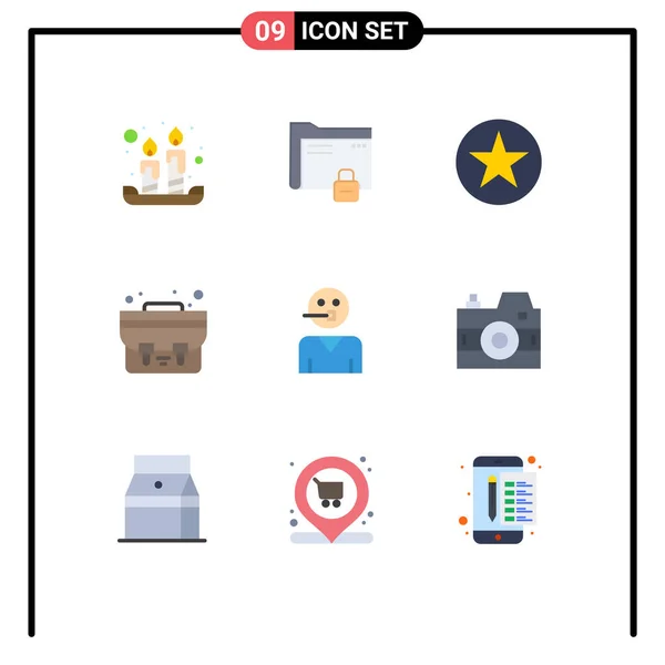 Creative Icons Modern Jelek Szimbólumok Avatar Iskolatáska Biztonságos Táska Jelvények — Stock Vector