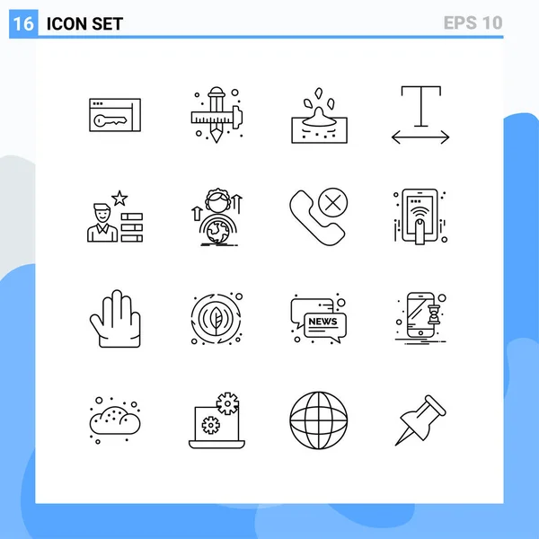 Set Modern Icons Sysymbols Signs Magnifier Find Job Graphic Tracking — Vector de stock