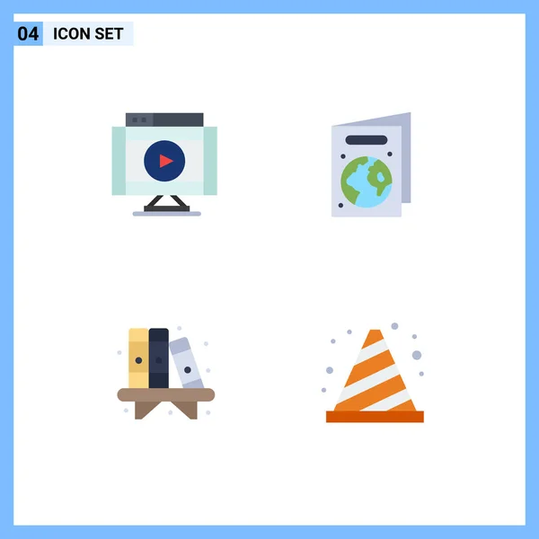 Iconos Creativos Signos Símbolos Modernos Internet Vida Jugador Ecología Estante — Vector de stock