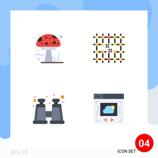 Editierbare Vector Line Pack Mit Einfachen Flachen Icons Von Amanita — Stockvektor