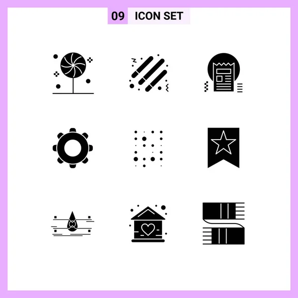 Group Solid Glyphs Signs Symbols Navigation Interface Document Basic Web — Stock Vector