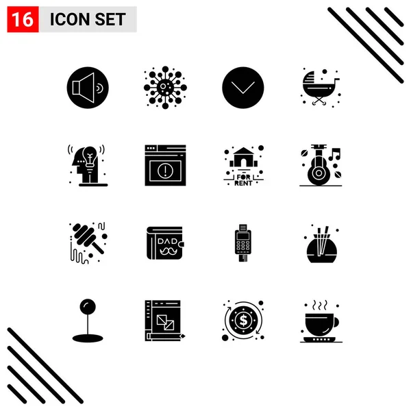 Stock Vector Icon Pack Line Signs Symbols Process Trolley Media — Stock Vector