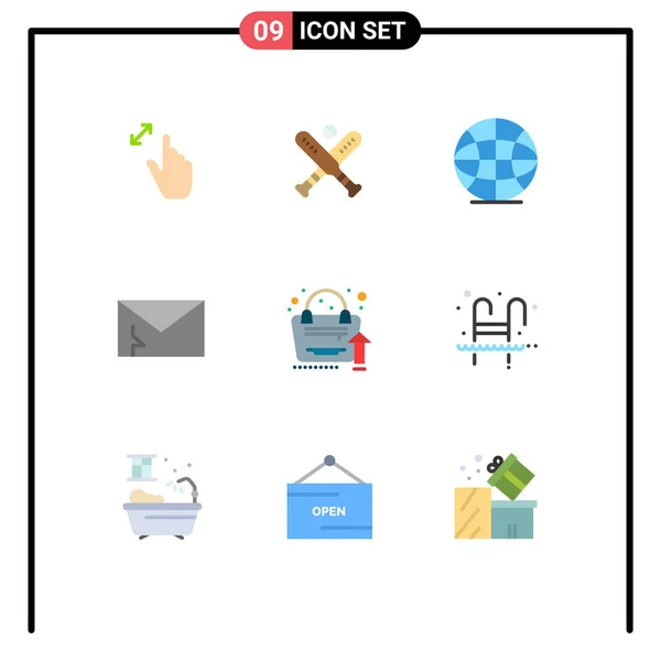 Vector Icon Pack Line Signs Symbols Grow Security Bat Mail — 스톡 벡터