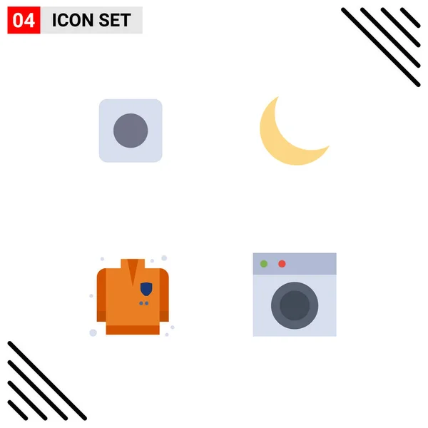 Conjunto Comercial Flat Icons Pack Para Aplicativo Bombeiro Lua Natural — Vetor de Stock