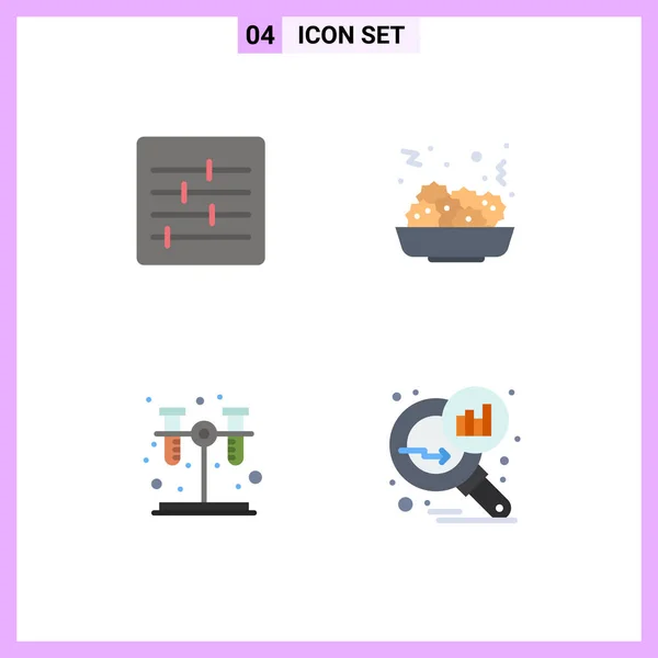 Pictogram Set Simple Flat Icons Control Data Dealizing Salad Chemistry — 스톡 벡터