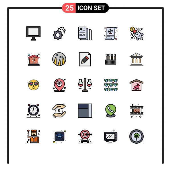 Stock Vector Icon Pack Van Line Signs Symbolen Voor Geld — Stockvector