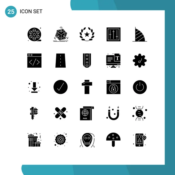 Universal Icon Symbols Group Modern Solid Glyphs Burj Arab Mixer — Vetor de Stock