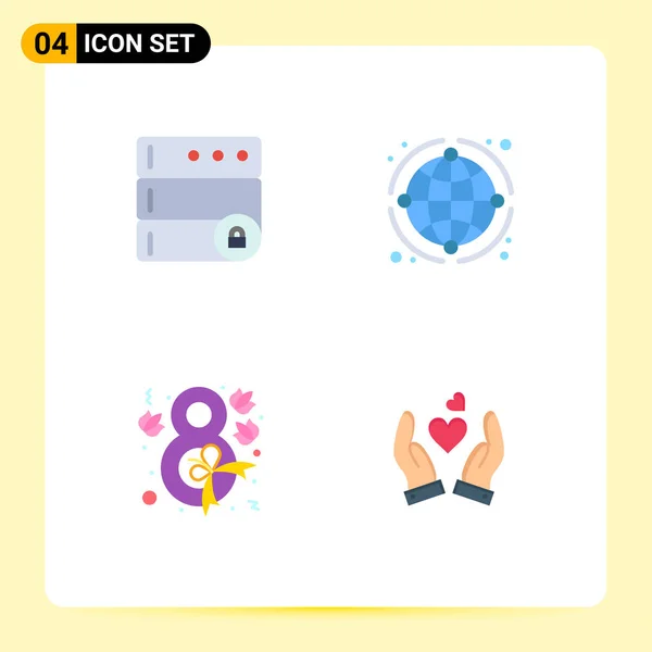 Universal Flat Icons Set Para Web Aplicações Móveis Banco Dados — Vetor de Stock