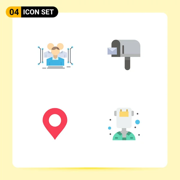 Universal Flat Icons Set Web Mobile Applications Ανθρωπομετρία Τοποθεσία Άνθρωπος — Διανυσματικό Αρχείο