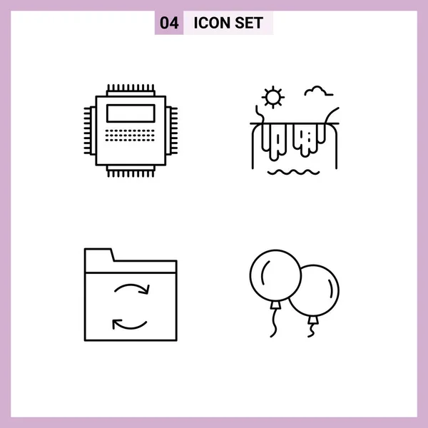 Creative Icons Современные Знаки Символы Процессора Бэкапа Реки Синхронизации Таблиц — стоковый вектор