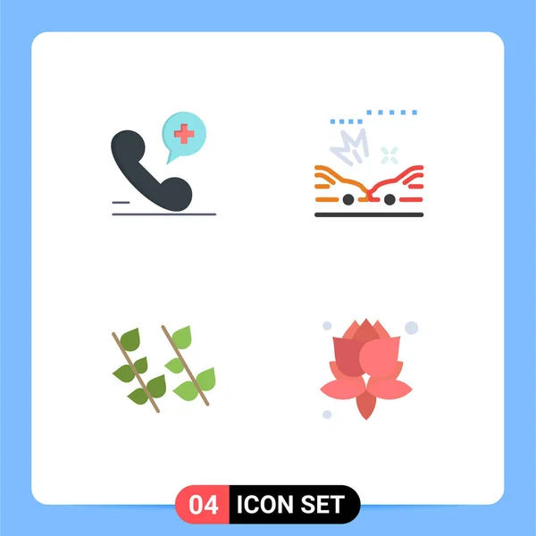 Set Von Vector Flat Icons Grid Für Mobiltelefone Natur Krankenhaus — Stockvektor