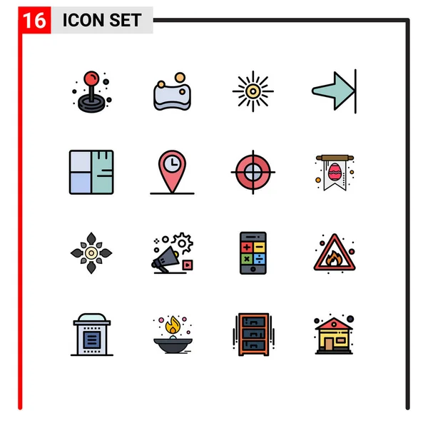 Universal Icon Symbols Gruppe Von Modernen Flachen Farbigen Linien Von — Stockvektor