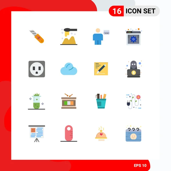 Modern Set Flat Colors Symbols Web Option Avatar Online Debit - Stok Vektor