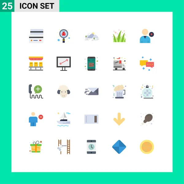 Universal Icon Symbols Grupo Modernos Colores Planos Jardín Jardín Virus — Vector de stock