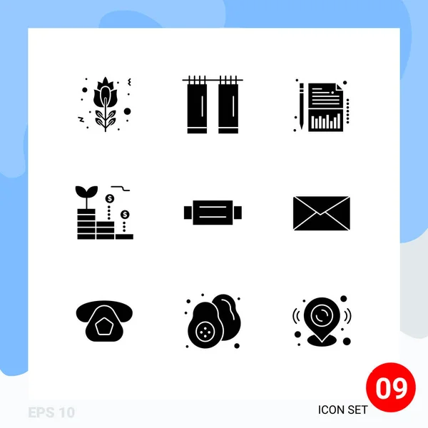 Universal Solid Glyphs Set Web Mobile Applications Fashion Accessories Financial — 스톡 벡터