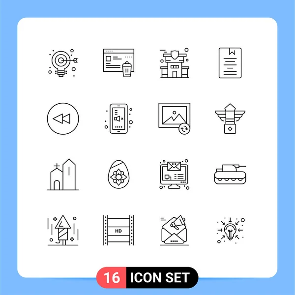 Set Modern Icons Symbols Signs Circle Learning Home Knowledge Editable — Stock Vector