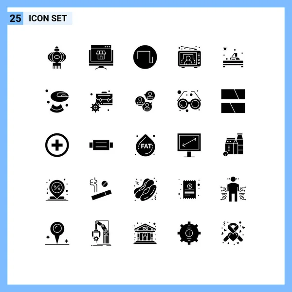 Universal Icon Symbols Group Modern Solid Glyphen Spa User Shopping — Stockvektor