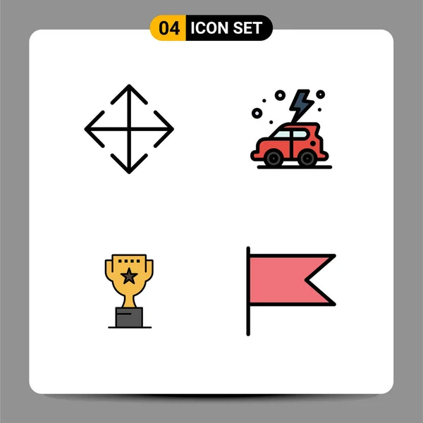 Conjunto Iconos Interfaz Usuario Moderna Símbolos Signos Para Flecha Posición — Archivo Imágenes Vectoriales