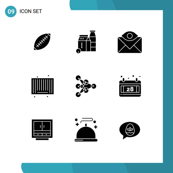 Icône Vectorielle Stock Paquet Signes Symboles Ligne Pour Produit Boîte — Image vectorielle