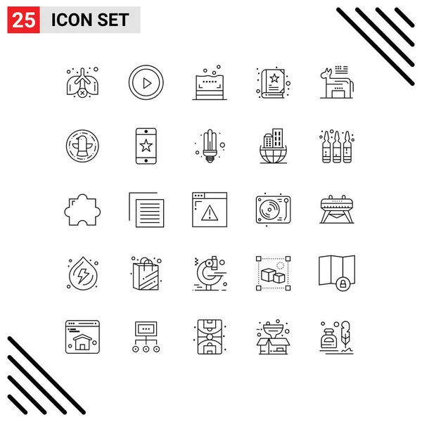 Creative Icons Modern Signs Sysymbols Bird Symbol Bathroom Political Donkey — Vector de stock