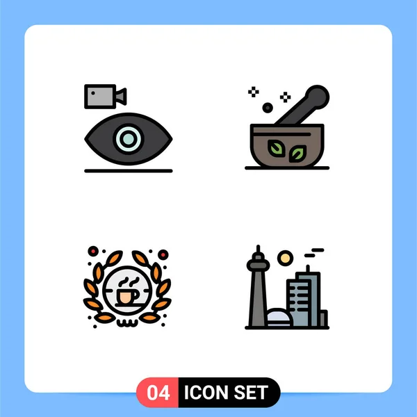 User Interface Filledline Flat Color Pack Modern Signs Symbols Cam — Stock Vector