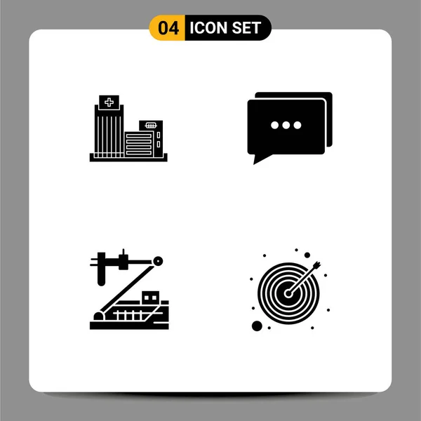 Creative Icons Modern Signs Sysymbols Building Chemistry Appartment Communication Medical — Vector de stock