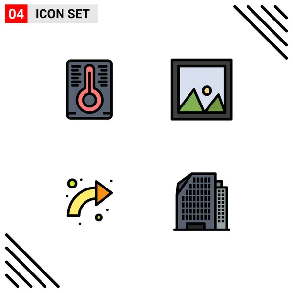 Universal Icon Symbols Group Modern Filledline Flat Colors Temperature Curved — Vetor de Stock