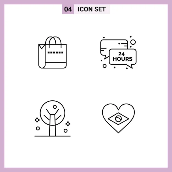 Universal Line Signs Symbols Bag Summer Shop News Update Heart — Stock Vector