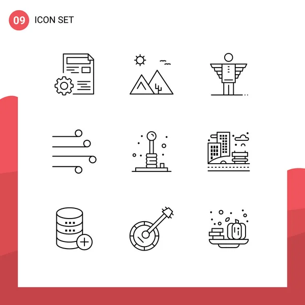 Stock Vector Icon Pack Signos Línea Símbolos Para Clima Aire — Vector de stock