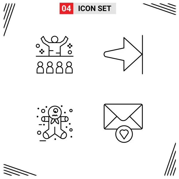 Creative Icons Современные Знаки Способы Общения Хлебный Человек Мотивация Конец — стоковый вектор