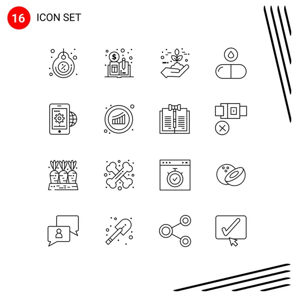 Stock Vector Icon Pack Van Line Signs Symbolen Voor Het — Stockvector