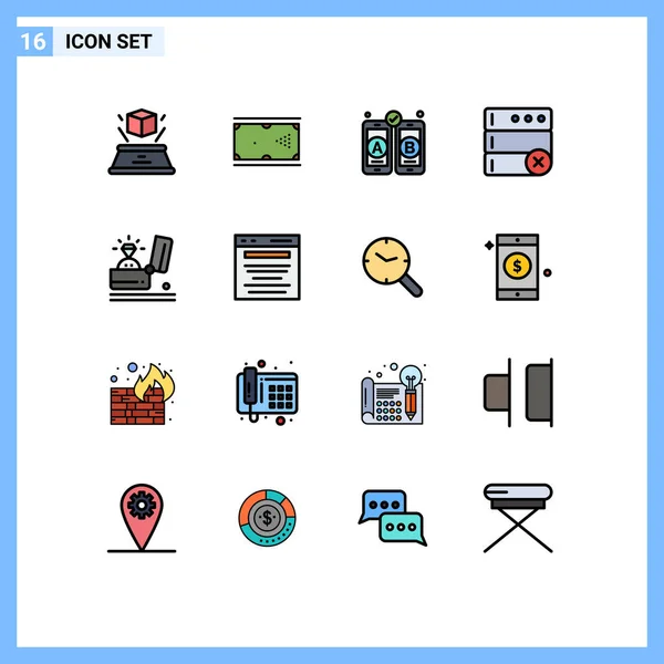 Universal Icon Symbols Grupo Líneas Llenas Color Plano Moderno Vacaciones — Vector de stock