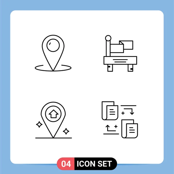 Universal Icon Symbols Group Modern Filledline Flat Színek Hely Navigáció — Stock Vector